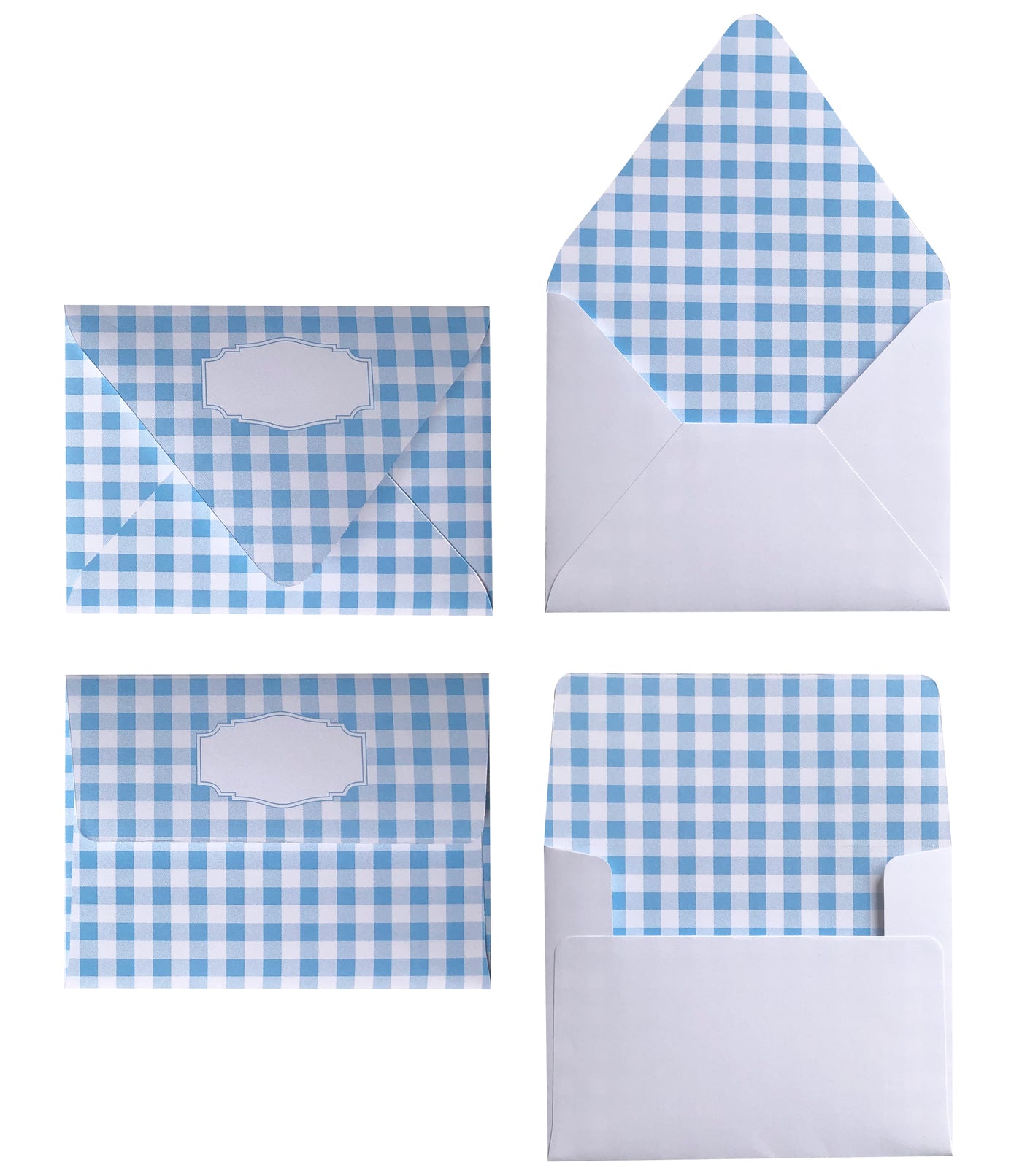 GINGHAM BLUE ENVELOPES & LINERS
