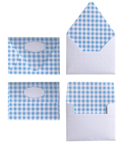 GINGHAM BLUE ENVELOPES & LINERS