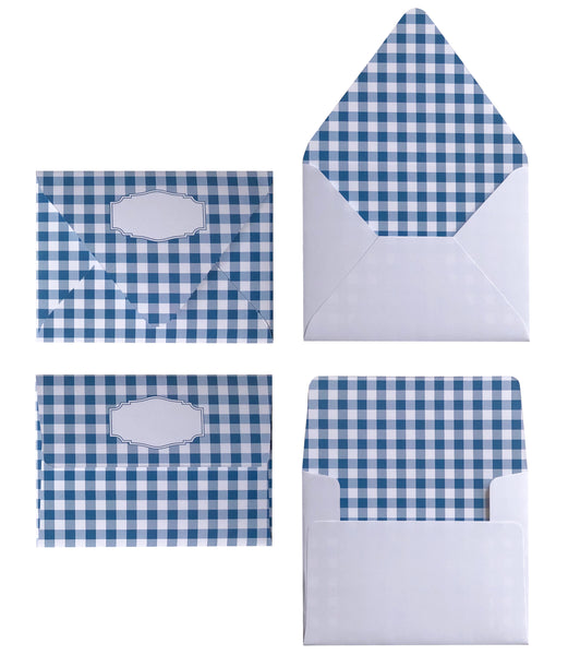GINGHAM NAVY ENVELOPES & LINERS