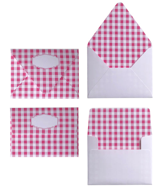 GINGHAM PINK ENVELOPES & LINERS