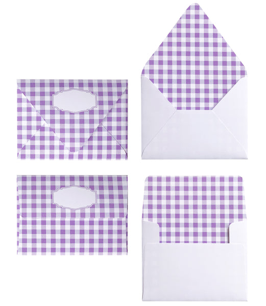 GINGHAM PURPLE ENVELOPES & LINERS