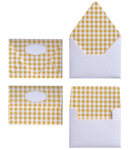 GINGHAM YELLOW ENVELOPES & LINERS