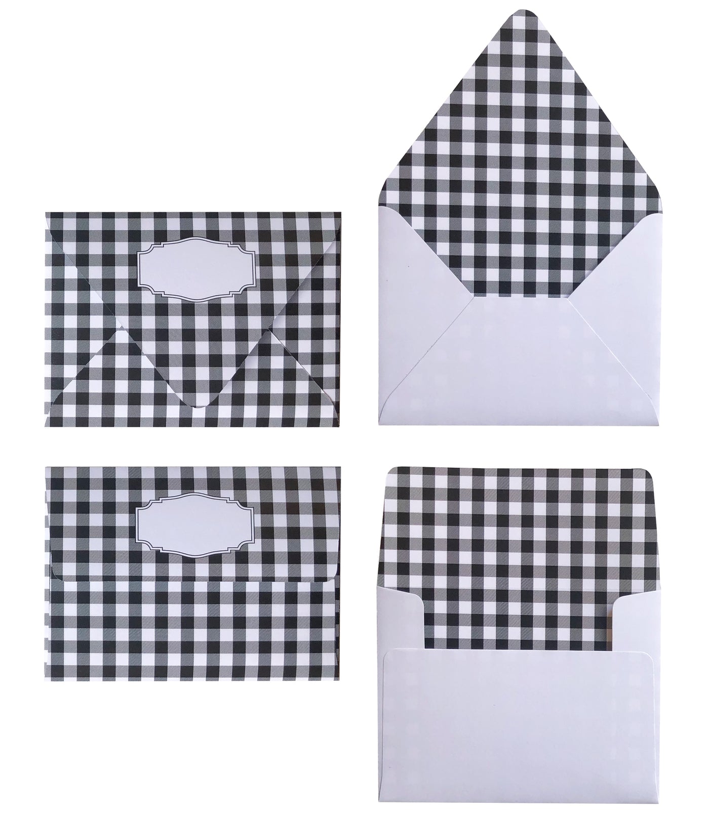 GINGHAM BLACK ENVELOPES & LINERS