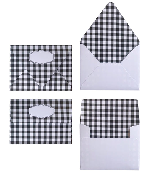 GINGHAM BLACK ENVELOPES & LINERS