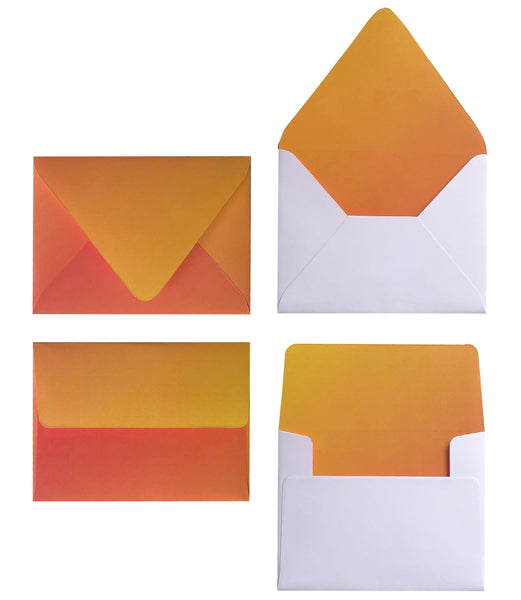 WARM FIERY SUNSET ENVELOPES & LINERS