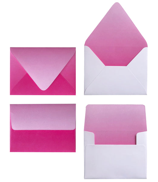 OMBRE PINK AND FUCHSIA ENVELOPES & LINERS