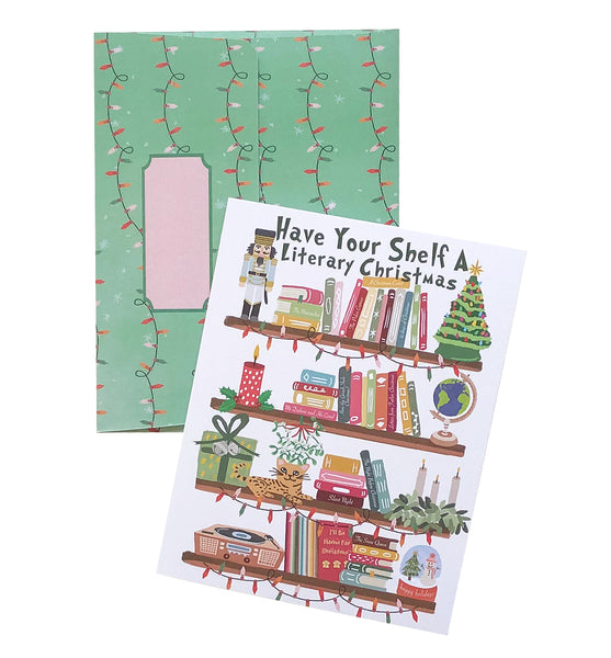 Have Your Shelf A Literary Christmas | Merry & Bright Holiday Sale Greeting Cards