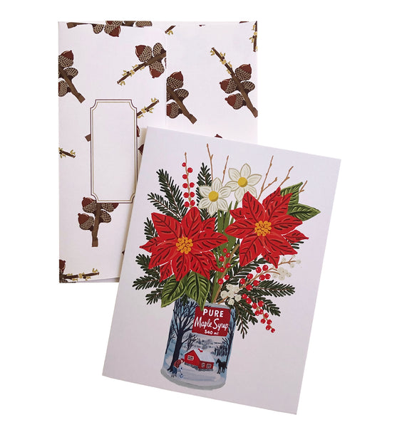 Poinsettias in Maple Tin
