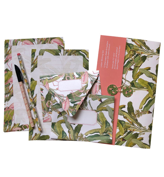 Flamingos and Palm Trees