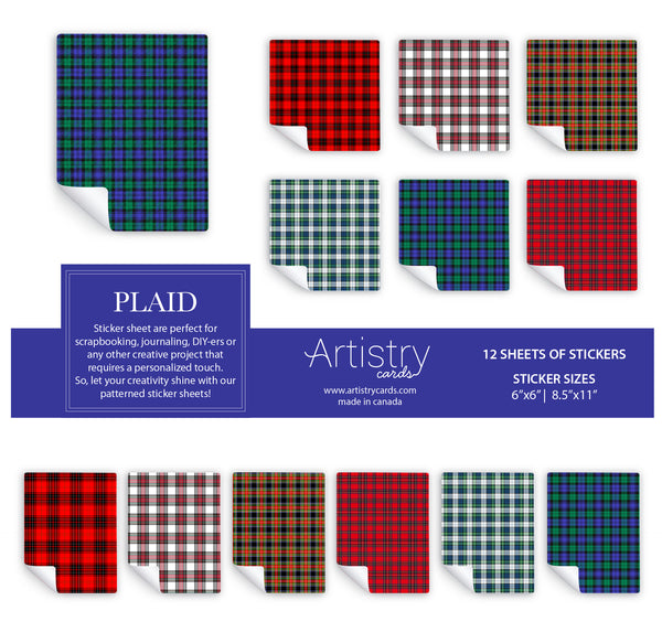 Plaid Sticker Sheets - Wholesale