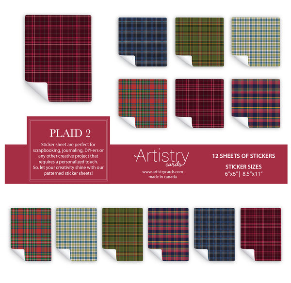 Plaid 2 Sticker Sheets - Wholesale
