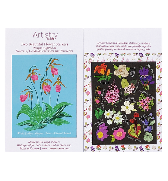 Pink Lady's Slipper Stickers - Wholesale