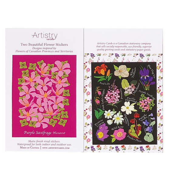 Purple Saxifrage Stickers - Wholesale