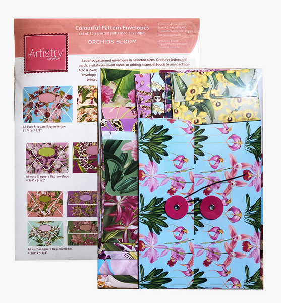 Orchids Bloom Colourful Pattern Envelopes
