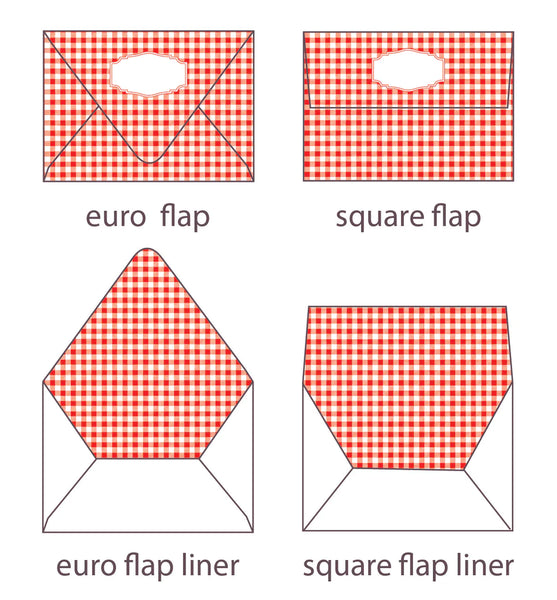 GINGHAM RED ENVELOPES & LINERS
