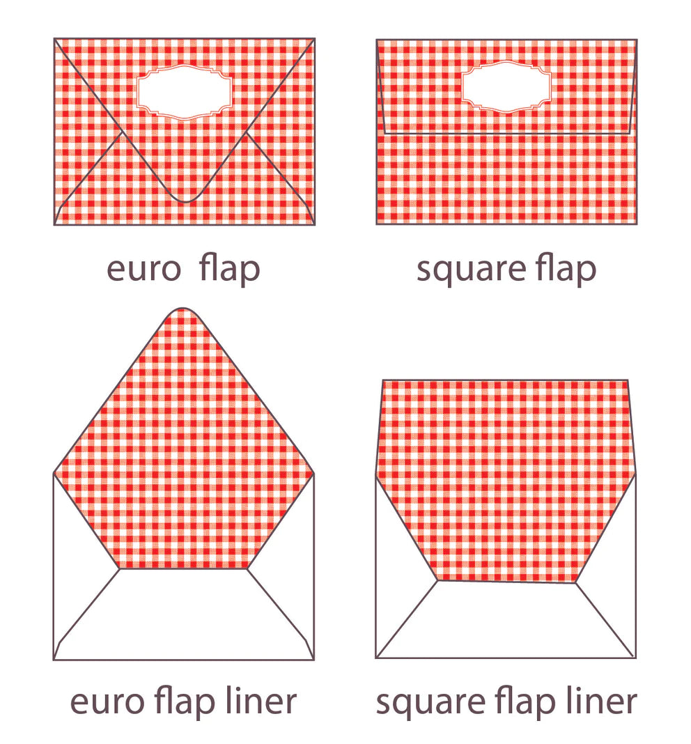 GINGHAM RED ENVELOPES & LINERS