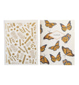 Monarch Butterfly & Gold Botanical Leaves