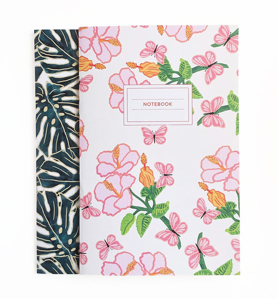 Monstera Leaf Watercolour and Hibiscus Flower - Wholesale