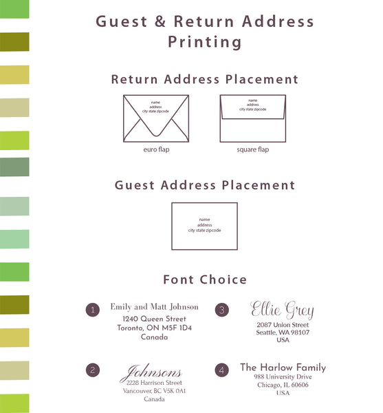 GUEST & RETURN ADDRESS PRINTING ON ENVELOPES