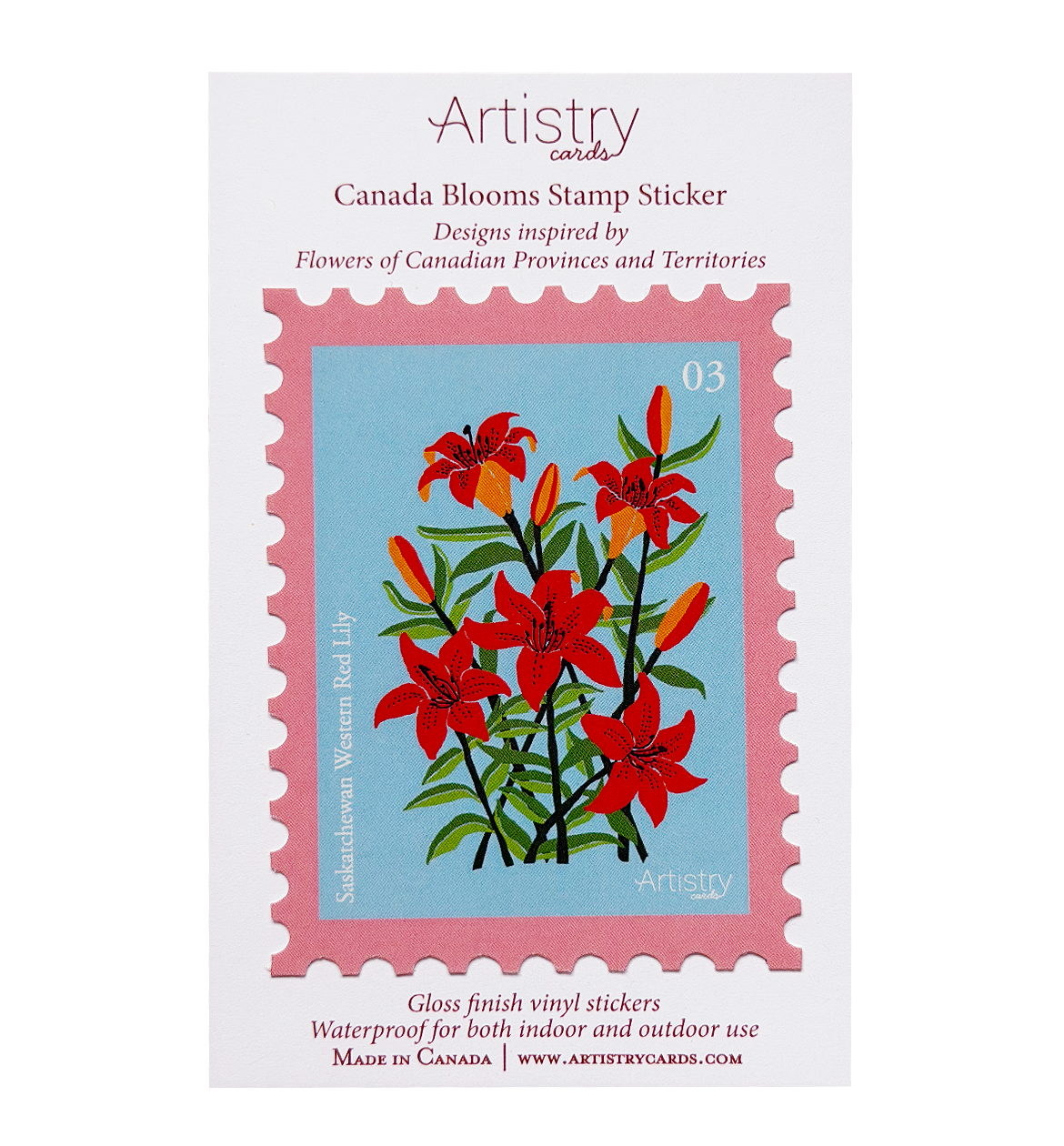 Saskatchewan Western Red Lily (Saskatchewan) Vinyl Sticker