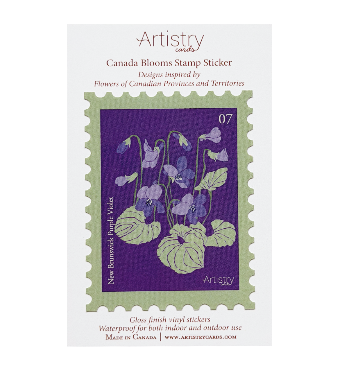 New Brunswick Purple Violet (New Brunswick) Vinyl Sticker