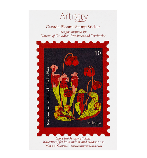 Newfoundland and Labrador Pitcher Plant Stamp Sticker - Wholesale