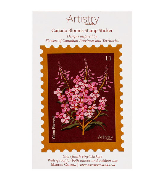 Yukon Fireweed Stamp Sticker - Wholesale