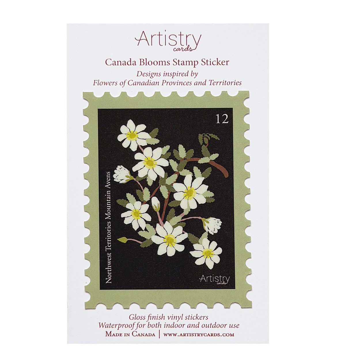 Mountain Avens (Northwest Territories) Vinyl Sticker