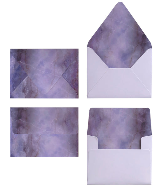 PURPLE AND BLUE MARBLE ENVELOPES & LINERS