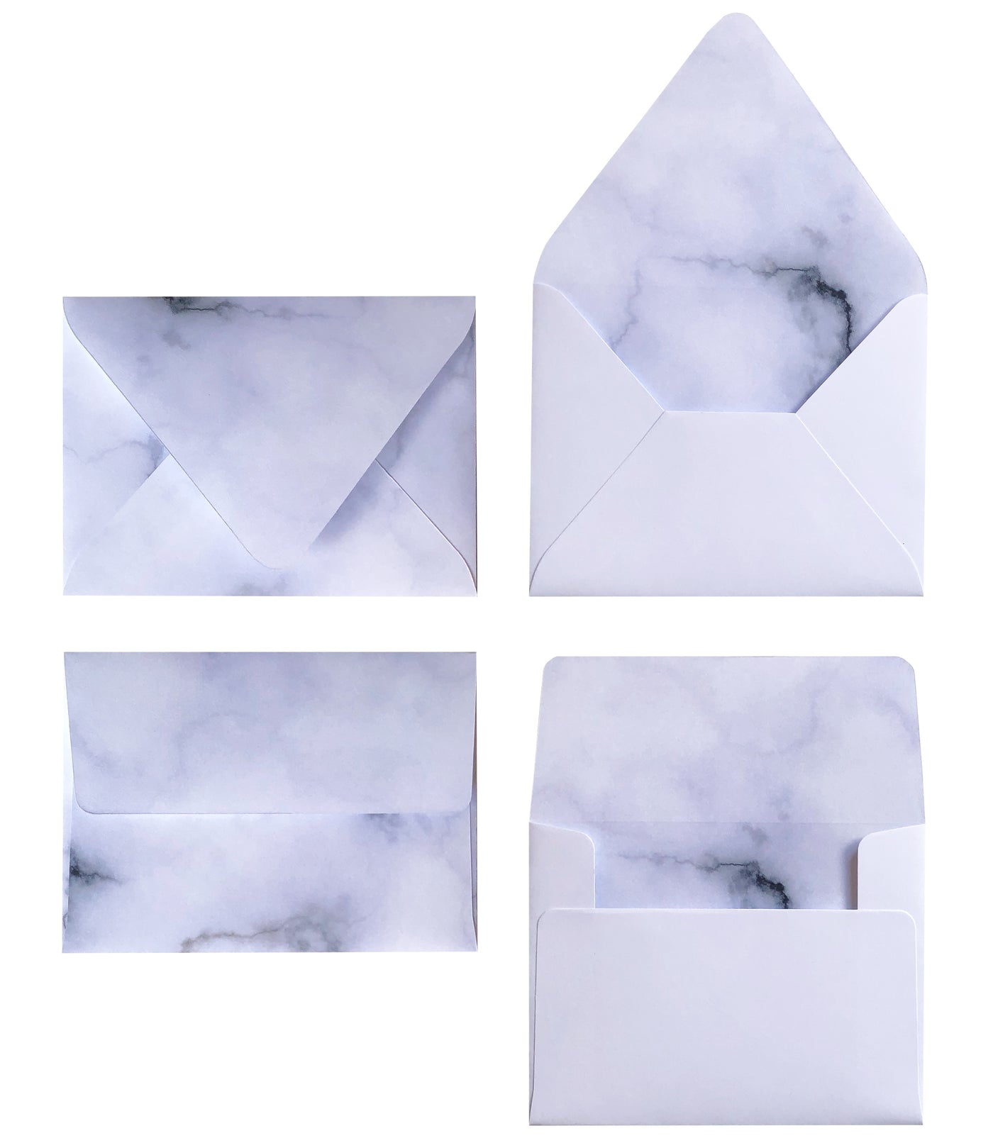 BLACK AND GREY MARBLE ENVELOPES & LINERS