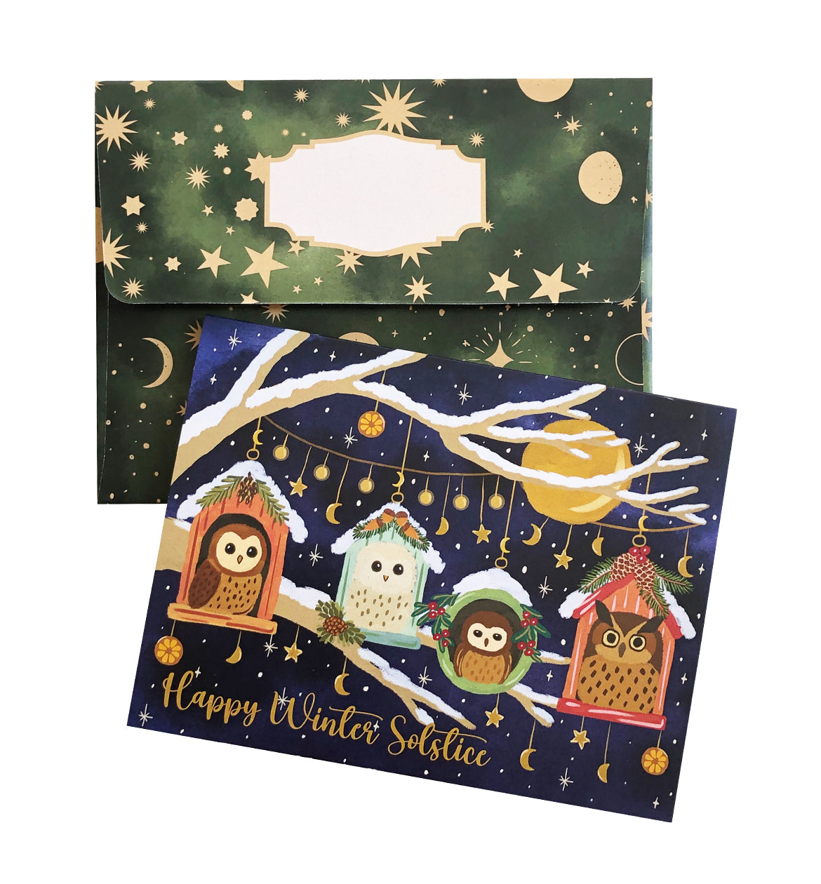 Happy Winter Solstice | Merry & Bright Holiday Sale Greeting Cards