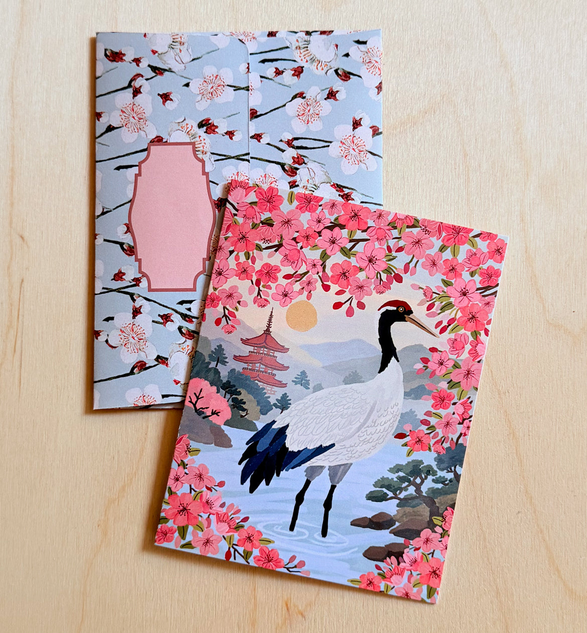 Cherry Blossoms and Crane