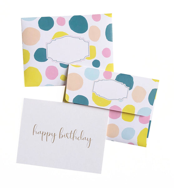 Happy Birthday Watercolour Dots - Wholesale