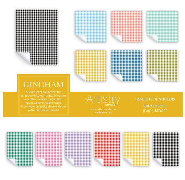 Gingham Sticker Sheets - Wholesale