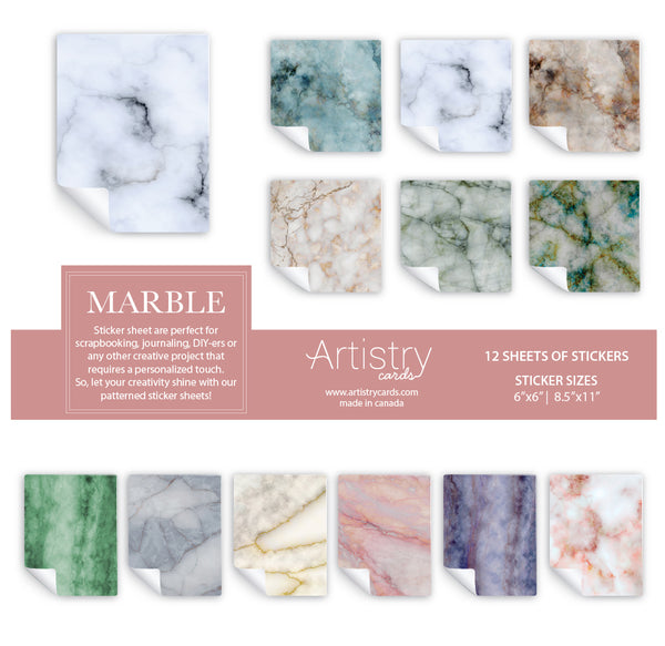 Marble Sticker Sheets - Wholesale