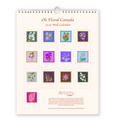 Oh Floral Canada Stamps 2026 Wall Calendar