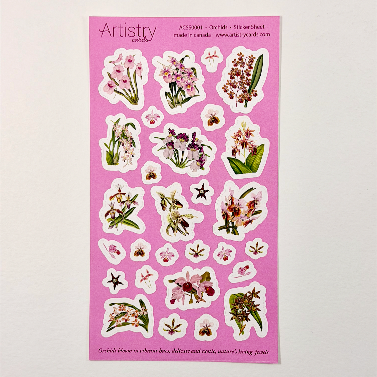 Vintage Orchid Vinyl KissCut Sticker – Botanical Floral Decal