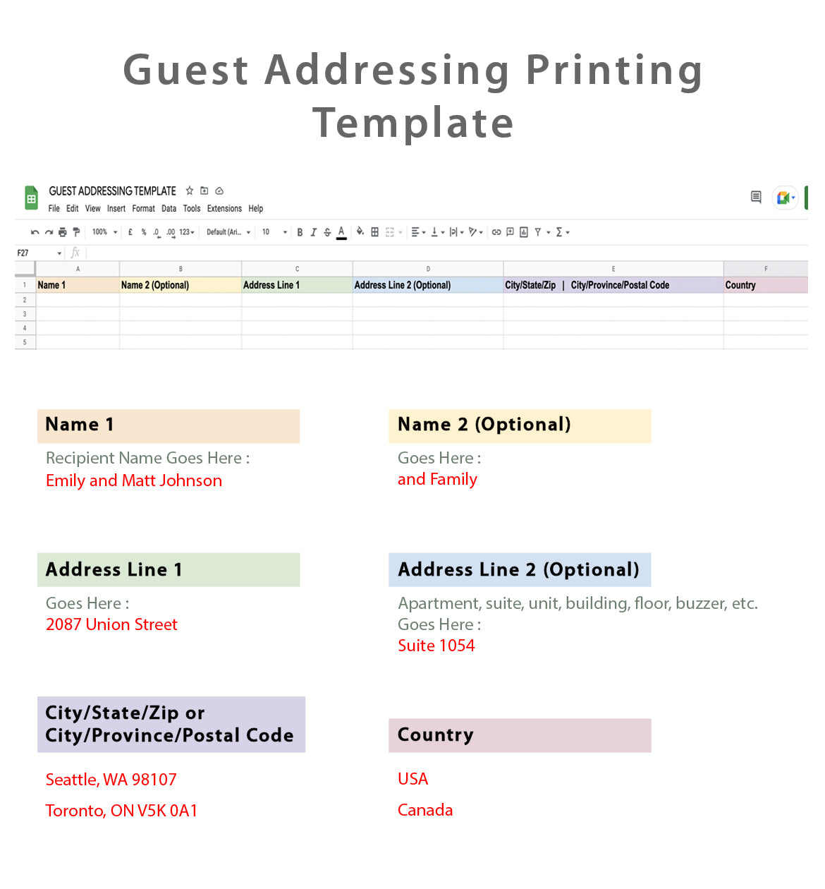 GUEST & RETURN ADDRESS PRINTING ON ENVELOPES